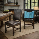 Faux Gator And Turq Fringe Dining Chair
