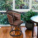 upholstered back panels 23" x 21" x 35" San Francisco Dining Chair - Terra Cotta - Steel swivel dining/studio chair with three upholstered back panels 23" x 21" x 35"