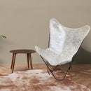 Butterfly Chair - Silver On White - Width: 34" Height: 34" Depth: 32"
