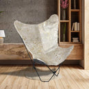 Butterfly Chair - Gold On White - Width: 34" Height: 34" Depth: 32"