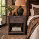 Live Edge Copper Nightstand