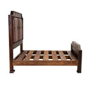 Croc Print Leather Panel Bed With Strap And Clavos Details