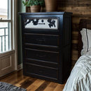 Pinto Canyon Cowhide Chest Black And White