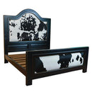 Pinto Canyon Queen Cowhide Bed Black And White