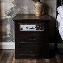 Pinto Canyon Cowhide Nightstand Black And White