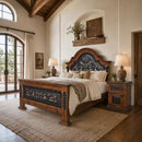 Mesa Bloom Tooled & Perforated Leather Bed - Queen