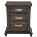 Black Washed Rio Hondo 3 Drawer Nightstand