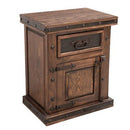 Door Nightstand W/Tooled Leather Left