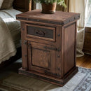 Door Nightstand W/Tooled Leather Right