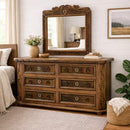 Mirror W/Rope,Star & Cowhide