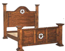 Rancho King Bed w/Rope/Star/Tall HB/Short FB