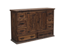 Mansion Dresser 8 Drawer, 2 Door w/Cowhide