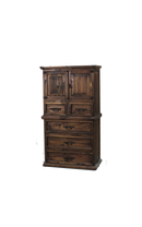 Mansion Chest 5 Drawer, 2 Door w/Cowhide