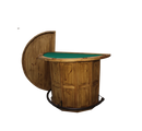 Curved Bar w/Stars/Removable Wood Top for Poker Table