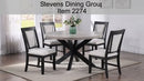 Stevens - Round Dining Table - Charcoal & Gray
