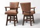 Sonora Swivel Barstool w/Arms/Cowhide Yoke 24"