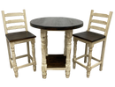 Round Bistro Pub Table w/2 Ladderback Barstools