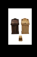 Wood trash can