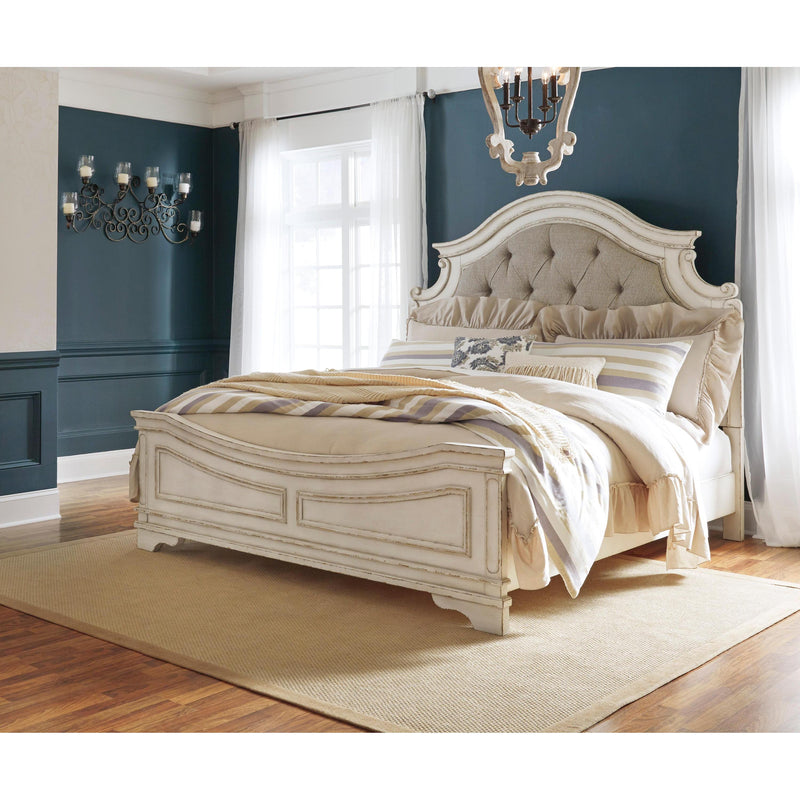Signature Design by Ashley Realyn B743 6 pc Queen Upholstered Panel Bedroom Set IMAGE 2