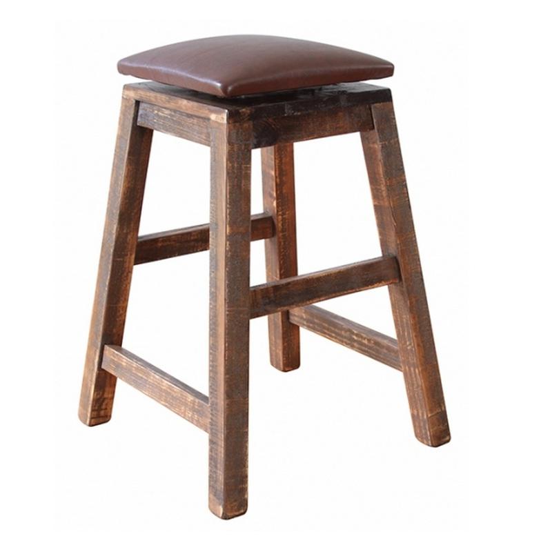 International Furniture Direct Antique Pub Height Stool IFD967STOOL-30 IMAGE 1