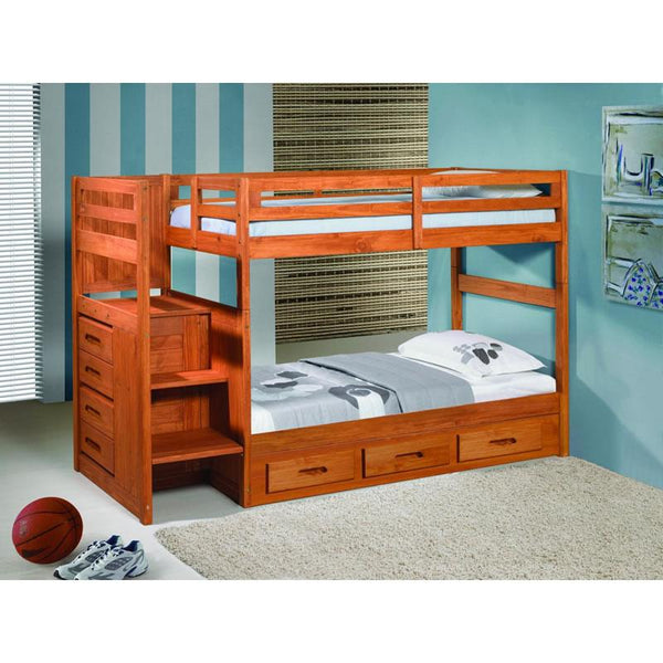 Donco Trading Company Kids Beds Bunk Bed 1012 - Twin/Twin Stairstep Bunkbed IMAGE 1
