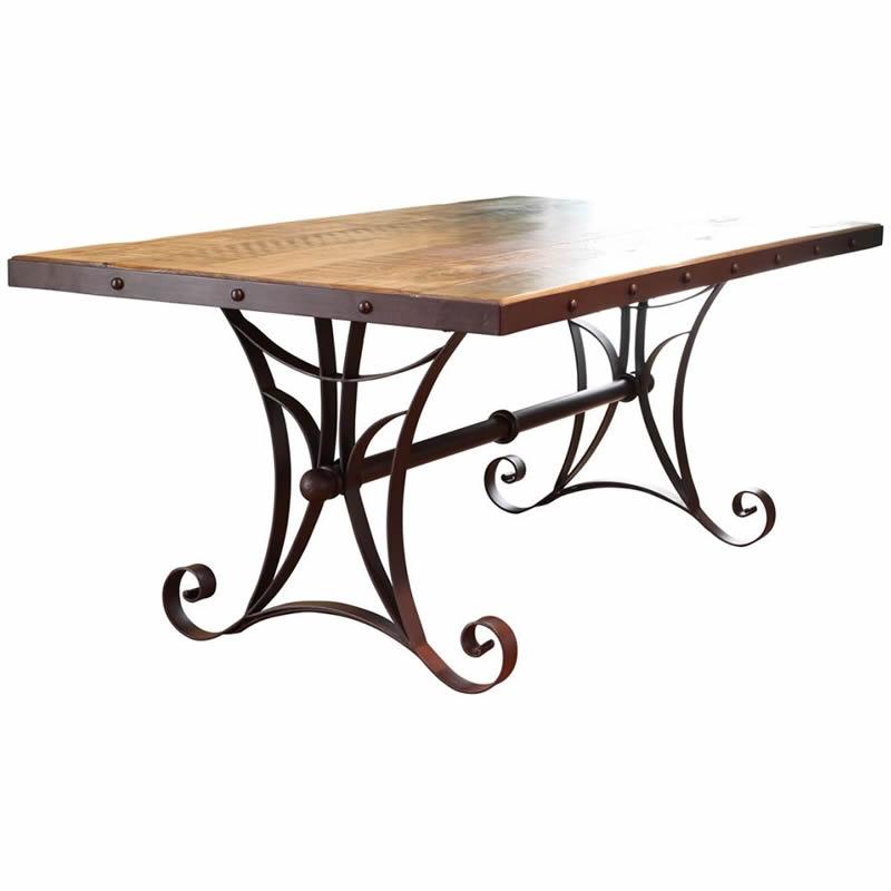 International Furniture Direct Antique Multicolor Dining Table with Trestle Base IFD962TABLE-MC IMAGE 1