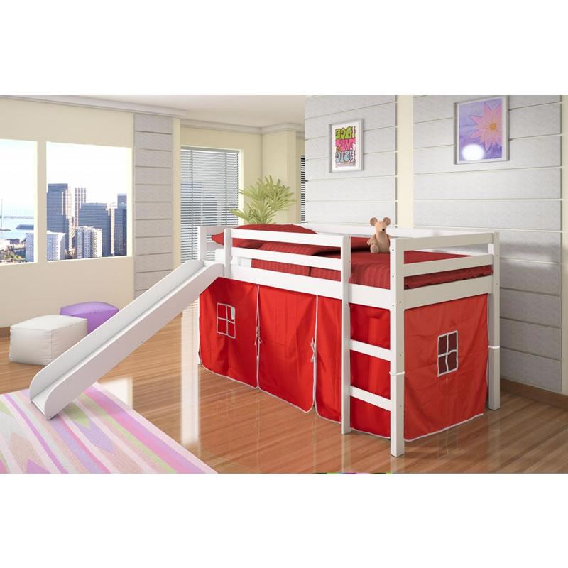 Donco Trading Company Kids Beds Loft Bed 750TW Twin Tent Loft Bed W/Slide (R) IMAGE 1