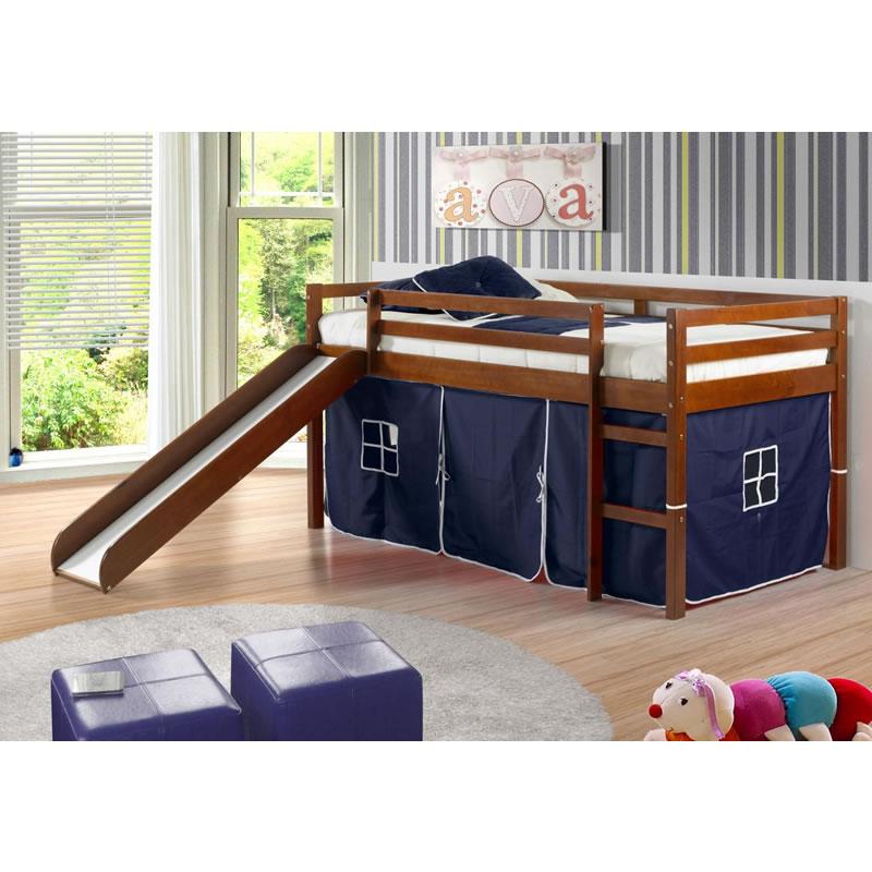 Donco Trading Company Kids Beds Loft Bed 750TE Twin Tent Loft Bed W/Slide (Bl) IMAGE 1
