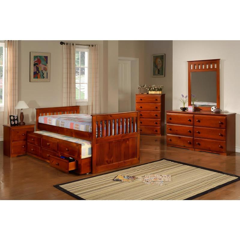 Donco Trading Company Kids Beds Trundle Bed 103TE Twin Mission Captains Bed (Es) IMAGE 2