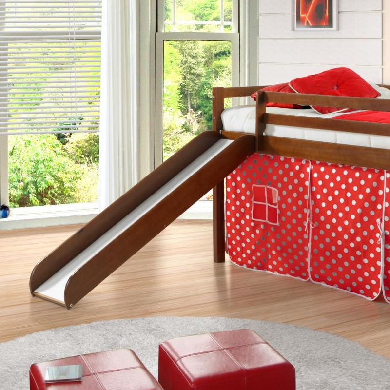 Donco Trading Company Kids Beds Loft Bed 750TE Twin Tent Loft Bed W/Slide Polka Dots IMAGE 2