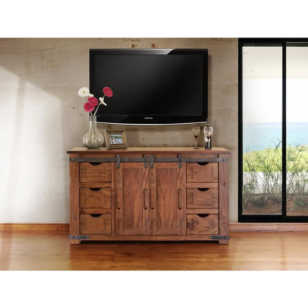 International Furniture Direct Parota TV Stand with Cable Management IFD866STAND-60 IMAGE 1