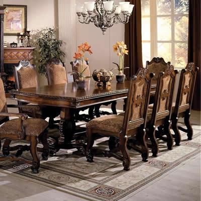 Crown Mark Neo Renaissance Dining Table with Pedestal Base 2400-TOP/2400-LEG IMAGE 1