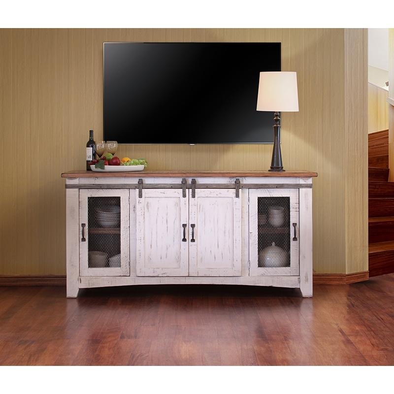International Furniture Direct Pueblo TV Stand with Cable Management IFD360STAND-70 IMAGE 1