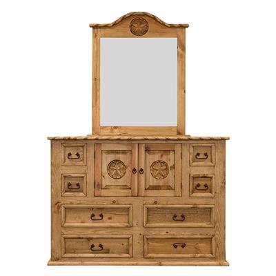 LMT Imports Country Bed with Rope and Star Dresser Mirror ROP003 IMAGE 3