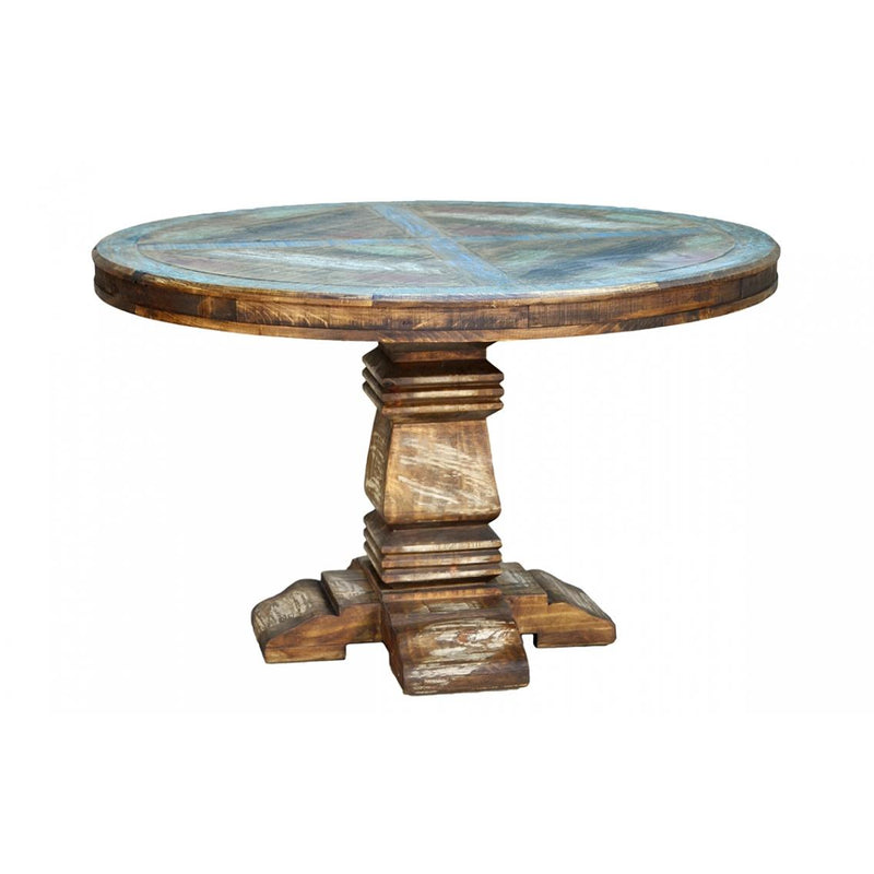 Lone Star Rustic Round Cabana Dining Table with Pedestal Base CC MES-03 IMAGE 1