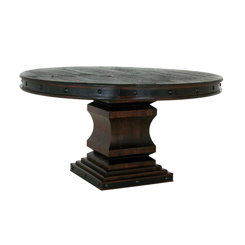 Lone Star Rustic Round Gran Hacienda Dining Table with Pedestal Base LG MES-04 IMAGE 1