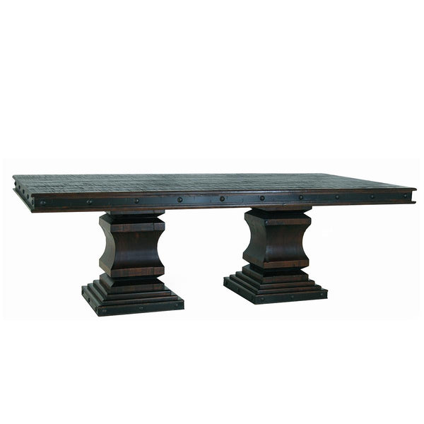 Lone Star Rustic Gran Hacienda Dining Table with Pedestal Base LG MES-02 IMAGE 1