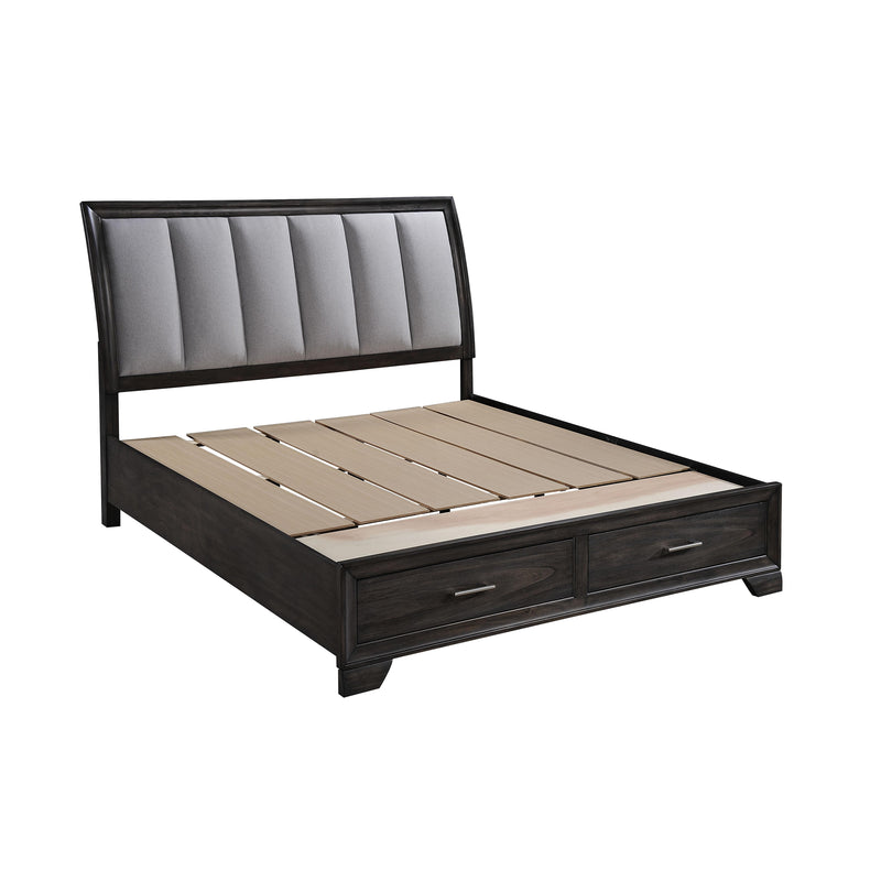 Crown Mark Jaymes King Upholstered Sleigh Bed with Storage B6580-K-HB/B6580-K-FBD/B6580-KQ-RAIL IMAGE 2