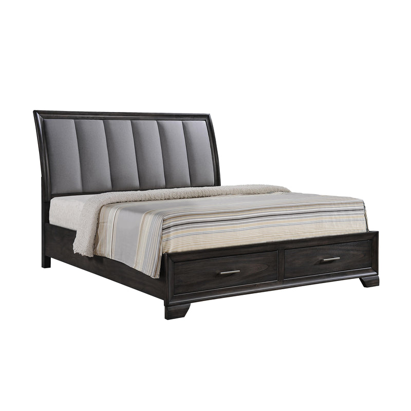 Crown Mark Jaymes King Upholstered Sleigh Bed with Storage B6580-K-HB/B6580-K-FBD/B6580-KQ-RAIL IMAGE 3