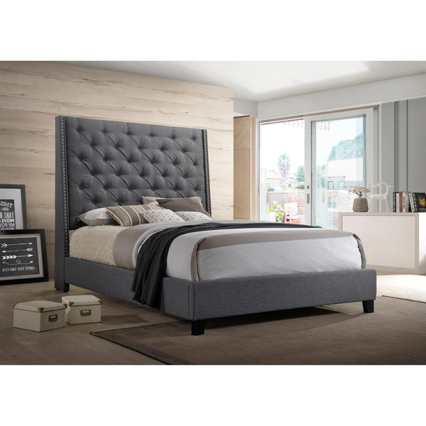 Crown Mark Chantilly Queen Upholstered Platform Bed 5265GY-Q-HB/5265GY-Q-FRW IMAGE 1