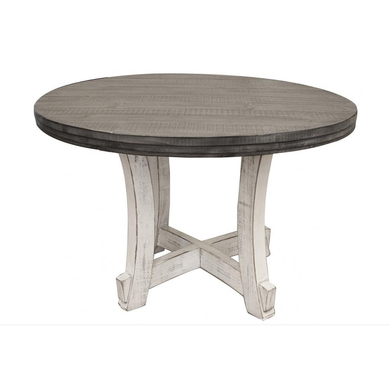 International Furniture Direct Round Stone Dining Table with Pedestal Base IFD4300RNDTPST/IFD4300RNDBA IMAGE 1