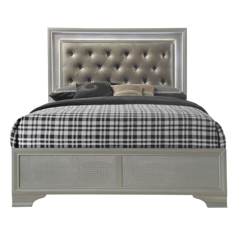 Crown Mark Lyssa Queen Upholstered Panel Bed B4300-Q-HBFB/B4300-KQ-RAIL IMAGE 1