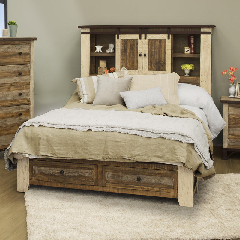 International Furniture Direct Antique King Bookcase Bed with Storage IFD9661HBDEK/IFD9661PLTEK IMAGE 1