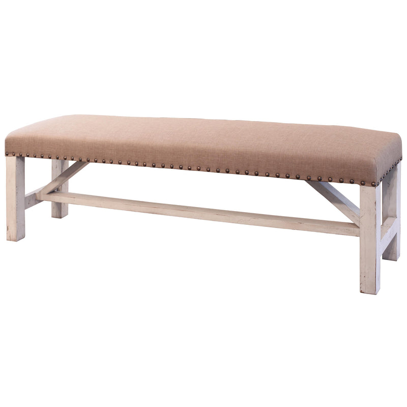 International Furniture Direct Terra White Bench IFD1022BENCH IMAGE 1