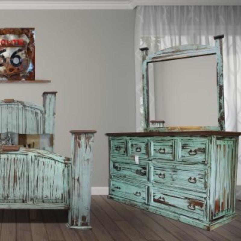 PFC Furniture Industries Mansion Turquoise Dresser Mirror Mansion Turquoise Dresser Mirror IMAGE 2