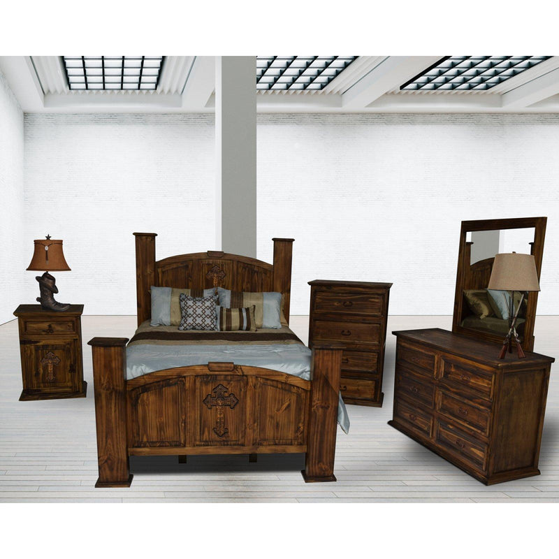 PFC Furniture Industries Mansion Antique 1-Drawer Nightstand Mansion Antique Cross Nightstand IMAGE 2