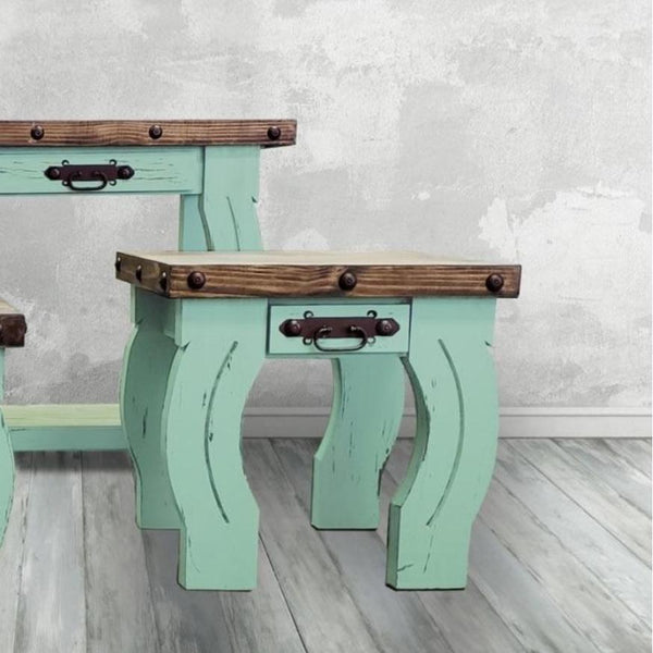 PFC Furniture Industries Antique Turquoise End Table MT-LAT9 IMAGE 1