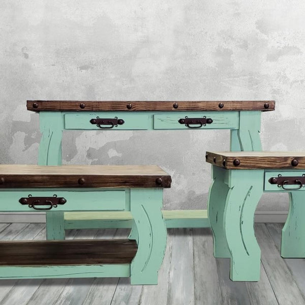 PFC Furniture Industries Antique Turquoise Sofa Table MT-CON9 IMAGE 1