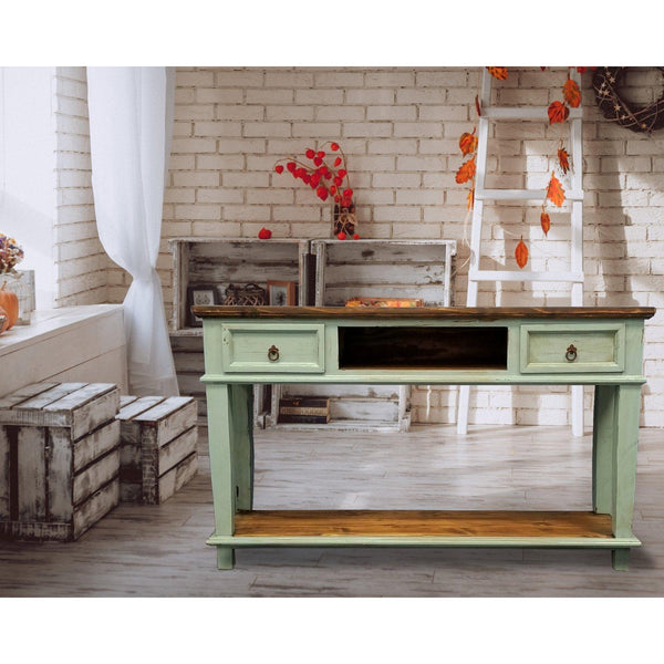 PFC Furniture Industries Antique Turquoise Sofa Table MT-CID153 IMAGE 1