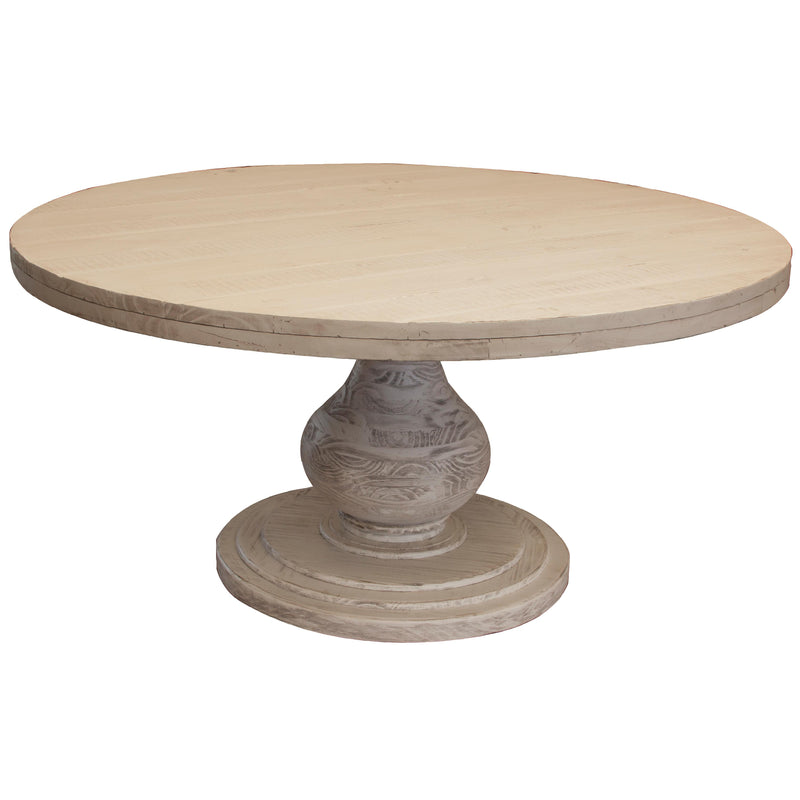 International Furniture Direct Round Bonaza Ivory Dining Table with Pedestal Base IFD4151RNDTP/IFD4150RNDBA IMAGE 1